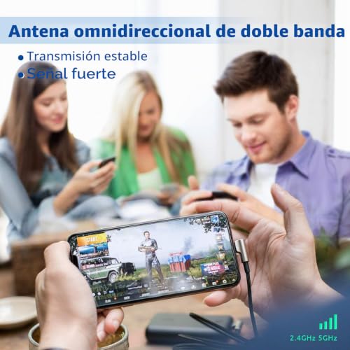 Miniatura 7 de Eightwood Antena Wifi 2.4g 5.8g Antena Magnética De Doble Frecuencia 6dbi Rp-Sma Cable De Extensión De 2m Compatible Para Tarjeta Wifi Wlan Tarjetas Pci Router Inalámbrico Bluetooth Dlink