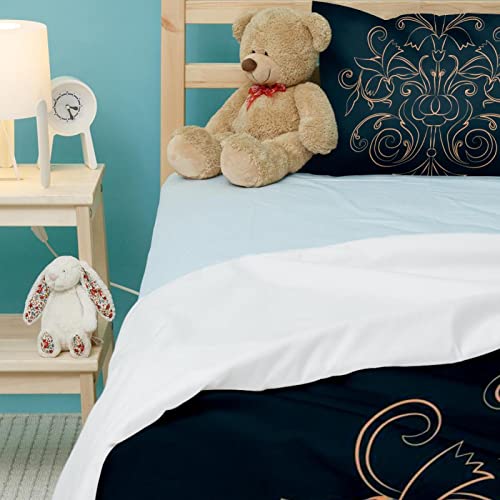 Parure de lit bleu supersoft housse de couette microfibre douce