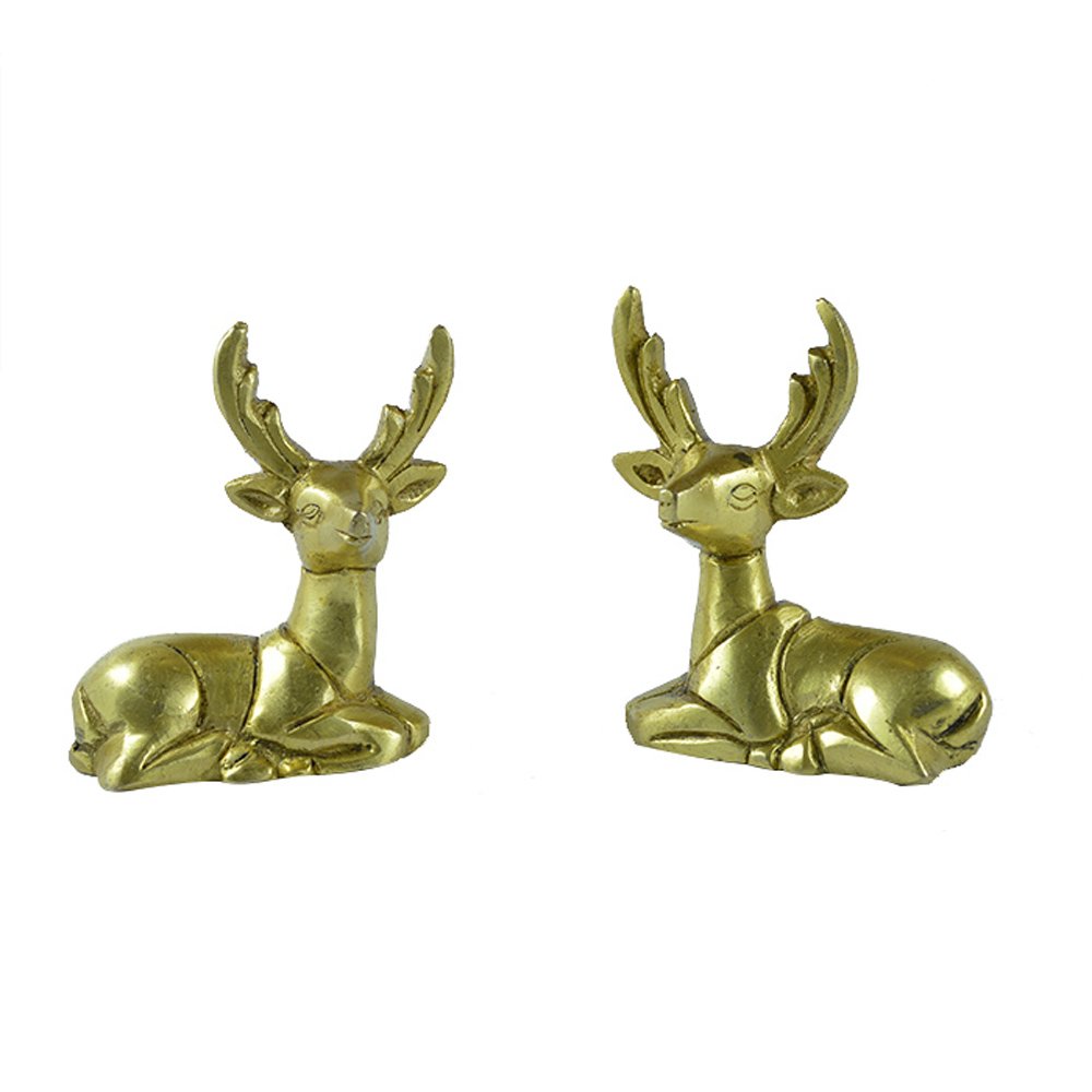 Cerf en laiton lot de 2 pour remplacer la décoration en plastique par des objets durables