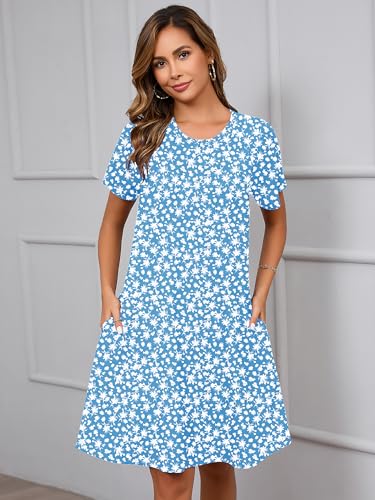 Image of Heymoments Short Sleeve Crewneck Summer Dresses for Women