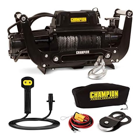 Champion Power Equipment-100427 Truck/SUV Synthetic Rope Winch Kit with Speed Mount, 12,000-lb Cover