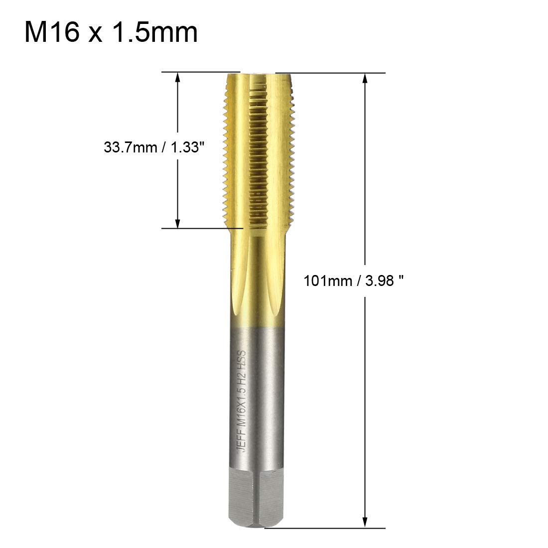 Maschio Filettatore M16 X 1.5 PATIKIL - Acciaio HSS Rivestito In Ti, Per Ferro, Ottone, Acciaio - Foto 8