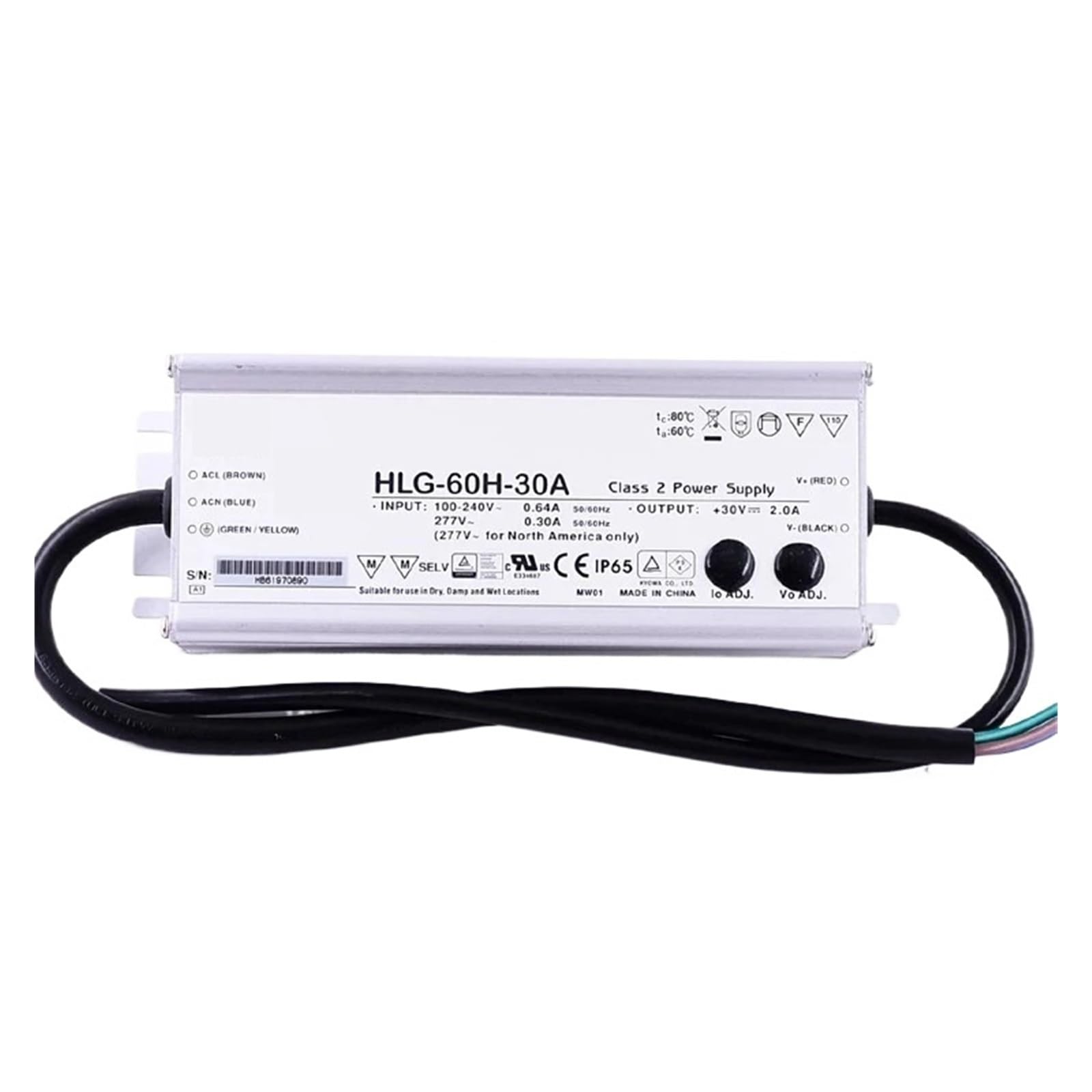NXUTKBNK HLG-60H Series is Suitable for LED Industrial and Mining Lamps, Street Lamps, Greenhouse environments and Lighting.(HLG-60H-36_A Type)