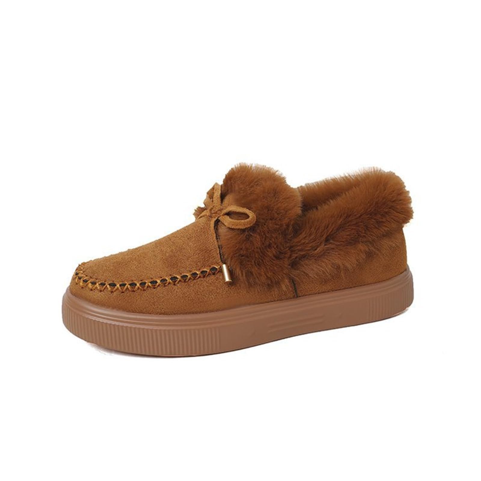 Snow Boots for Women Womens Winter Flat Warm Durable Shoes With Fur Lined Fuzzy Ankle Platform Thick Plush