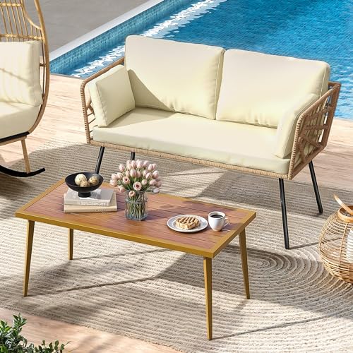 Dwvo MADWVQG6L7 Patio Loveseat, All-Weather Wicker Rattan Patio Sofa For Balcony, Backyard, Pool, Porch, Deck, Outdoor Sectional Furniture thumb #2