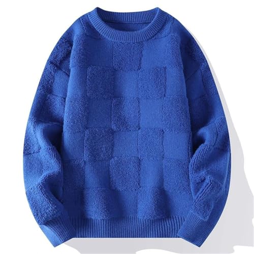 Men Harajuku Knitted Sweaters Streetwear Loose Pullover O-Neck Vintage Sweaters4