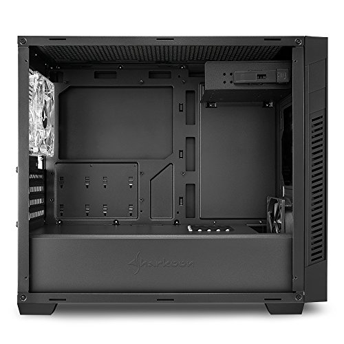 Image of Sharkoon S1000 Window Mid Tower PC Computer Case I Support Mini-ITX, Micro-ATX Motherboard I Acrylic Side Panel with 2 x 120 mm Fan (pre-Installed) - Black