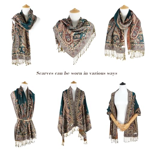 Fall Pashmina Shawl Wraps for Women Evening Dresses Elegant Soft Rave Scarf Festival Reversible Men Scarves3