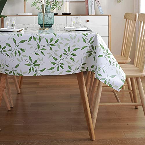 Nappe PVC imperméable verte 100x160 cm pour table rectangulaire motif feuilles - 6