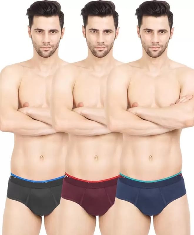 innero Men's Briefs Outer Elastic Cotton Underwear for Man, Pack of 3 Multicolour-picture-19