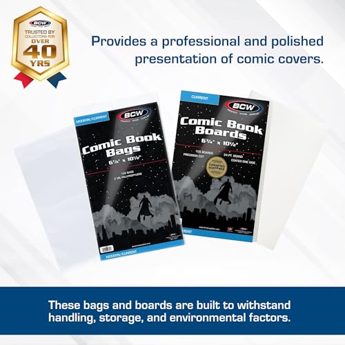BCW Comic Book Bags and Boards for Current Age Comics - 200 Pack | Archival Grade Comic Book Sleeves & Backing Boards - Image 3