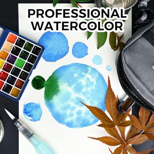 Image of Funto Watercolor Paint Set, 24-Color Blue Kit for Outdoor Painting