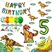 Dinosaur Birthday Party Supplies - Dinosaur Decorations, Foil Balloons, Banner & Cake Topper for Boys & Girls