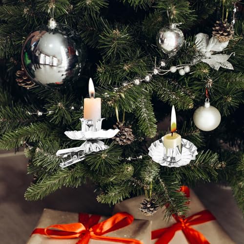 Pinces à bougies DOITOOL en métal robuste argenté pour Noël