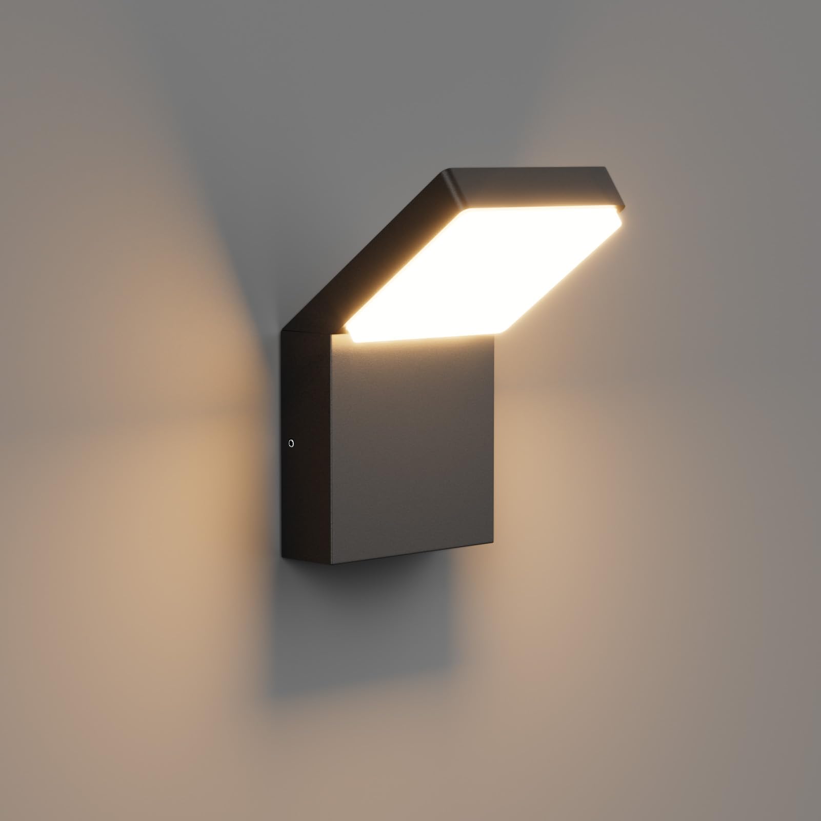 Klighten 24W Applique Murale LED Extérieure Intérieur, Éclairage Mural Imperméable IP54, Lampe Extérieure Aluminium Moderne pour Terrasse Entrée Jardin, 1500 Lumen, Noir, Blanc Chaud 3000K