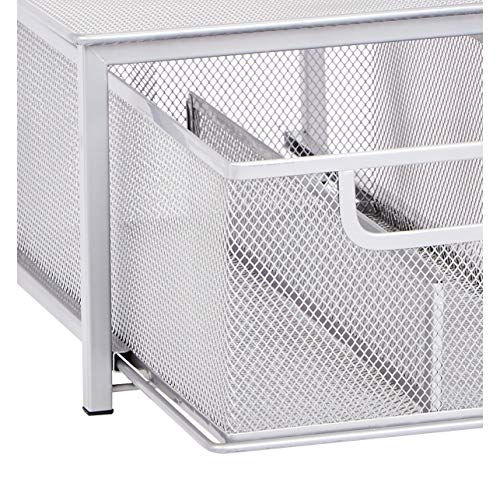 Amazon Basics Mesh Sliding Basket Drawer Storage Shelf Organizer, Silver #TOP2