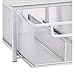 Amazon Basics Mesh Sliding Basket with 1 Drawer Storage Shelf Organizer, 1 Unit, Silver