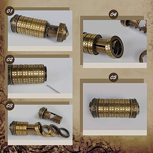 Image of Cryptex Da Vinci Code Mini Cryptex Lock Puzzle Boxes with Hidden Compartments Anniversary Valentine's Day Romantic Birthday Gifts for Her Gifts for Girlfriend Box for Men