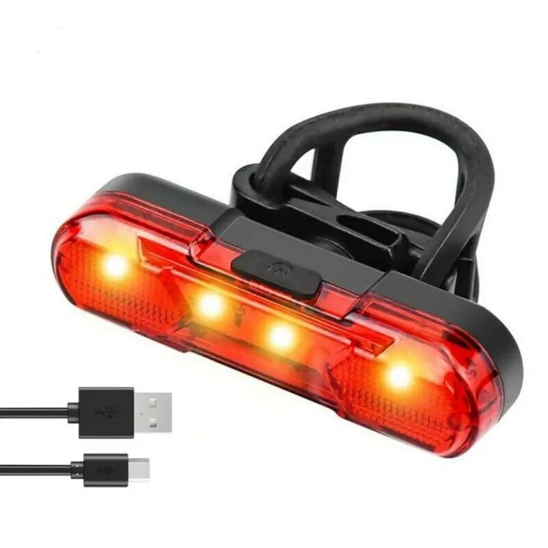 Luce Posteriore per Bicicletta, Luce Posteriore per Bicicletta Ricaricabile Tramite USB, per Casco da Ciclismo, Zaino, Luce Posteriore di Avvertimento di Sicurezza