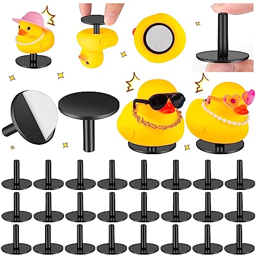 ZHWKMYP 20Pcs Duck Holder Black Plastic Duck Plug Holders for Car Dash Rubber Ducks Mounts for Car Dashboard Lover (Excluding Rubber Ducks)