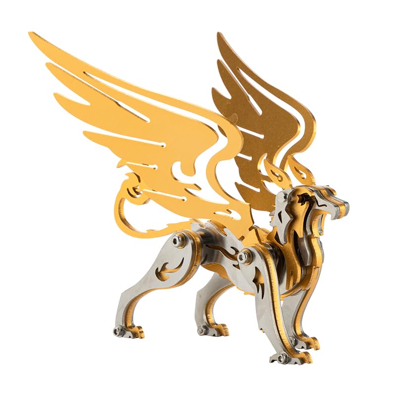 3D Metal Puzzle Beasts Model Kit, 45PCS 3D Assembly Mechanical New Griffons Building Kit, Unique Desk Creative Art Decorations Gift for Adults