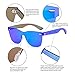 2020 VentiVenti Retro One Piece Square Rimless Sunglasses Mirrored Anti Reflective Frameless Fashion For Women Men,Blue Mirror Lens