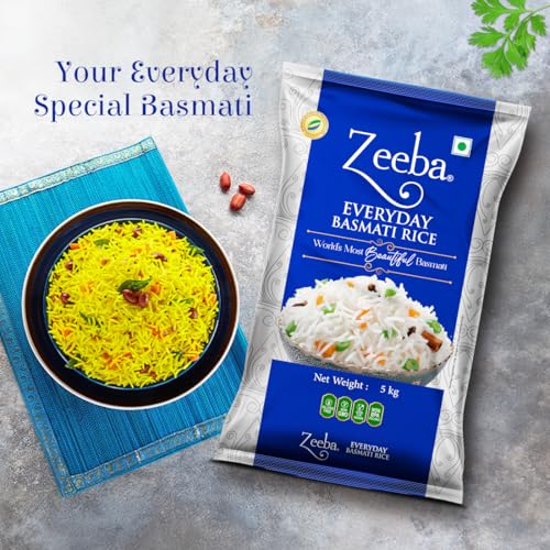 Image of Zeeba Everyday Basmati Rice 5 Kg, Perfect for Everyday Cooking (Cooked length upto 14mm*) (Pack of 3)
