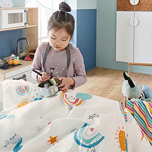sOliver-Kinderbettwasche-Einhorn-100x135-cm-100-Baumwolle-praktischer-Reisverschluss-maschinenwaschbar-Bettwasche-fur-Kinder-Regenbogen-2tlg-bunt