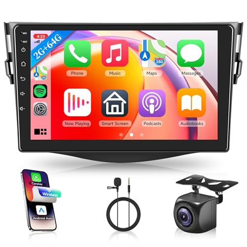2G 64G Android Car Stereo for Toyota RAV4 2007-2011 with Wireless Carplay, Rimoody 9 Inch Touch...
