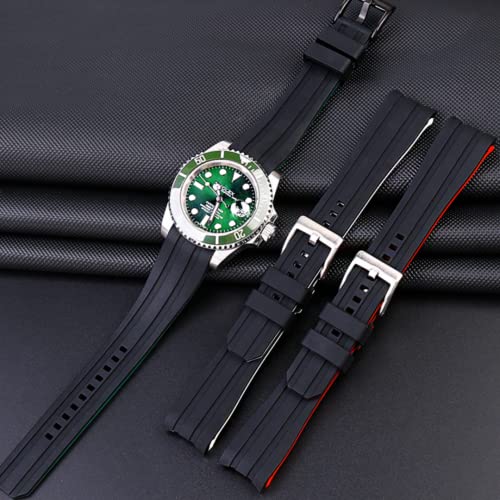 Strapseeker Top Grade Ames Silicone Quick-Release Curved Lug End Watch Strap- Watch Band For Men & Women Wristwatch Waterproof Band Replacement- Perfect For Sports, Diving, Or Casual Wear- Colors: Green, Red, Black, Blue, & Orange- Sizes: 20Mm 22Mm (20Mm, Black With Blue) #TOP4