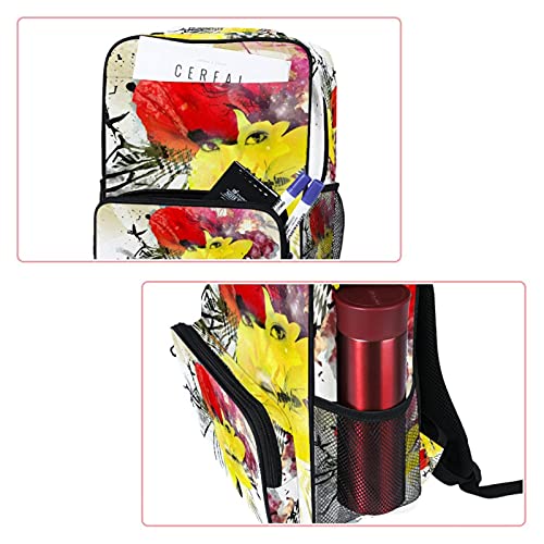 Sac à dos imprimé aquarelle de chat avec compartiment PC portable - 2