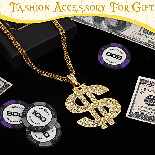 Tatuo 2 Pieces Dollar Sign Necklaces Halloween Plated Chain for Men Hip Hop Dollar Sign Chain for Men4