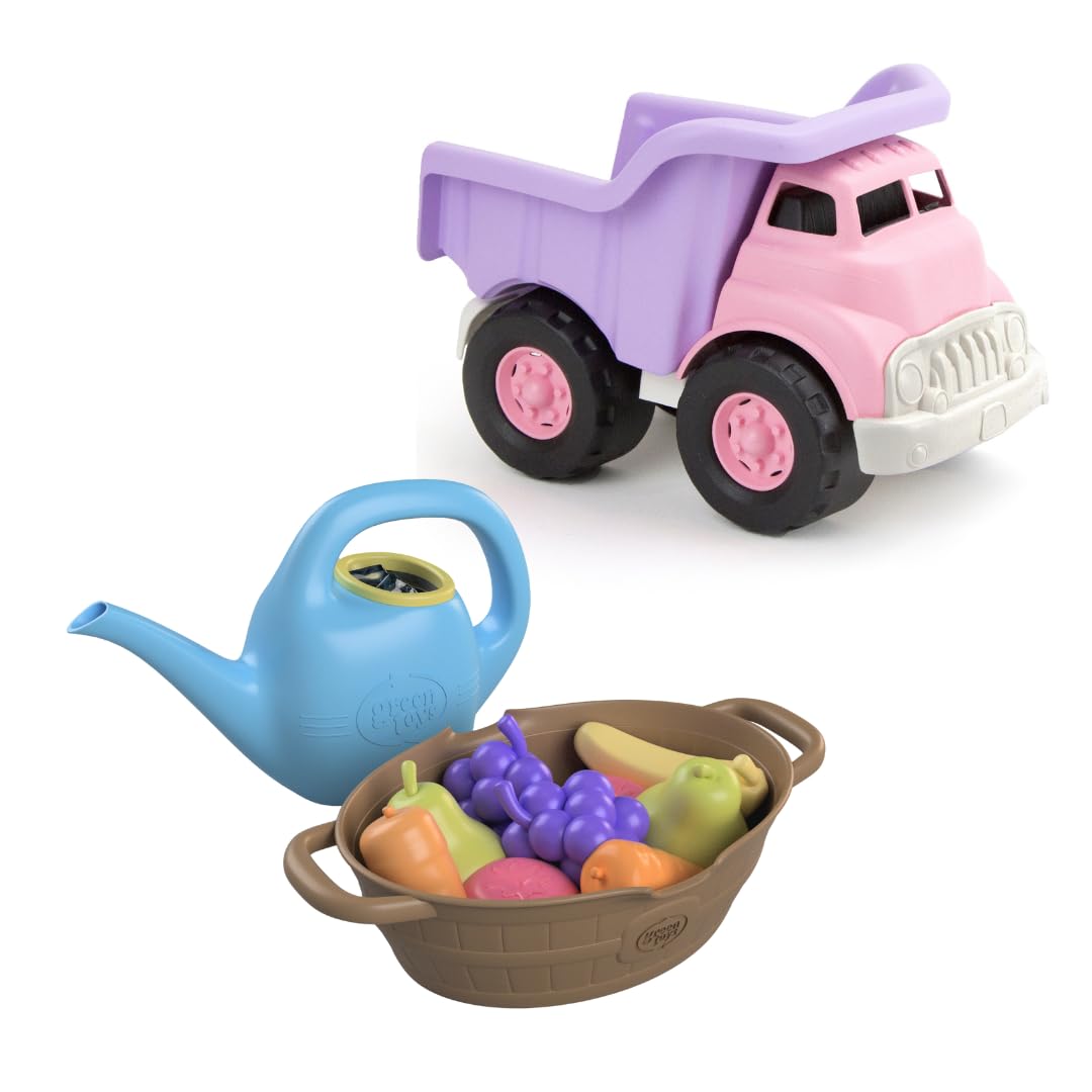 Pink Power Play Pack – Pink/Purple Dump Truck & Rainbow Harvest Set