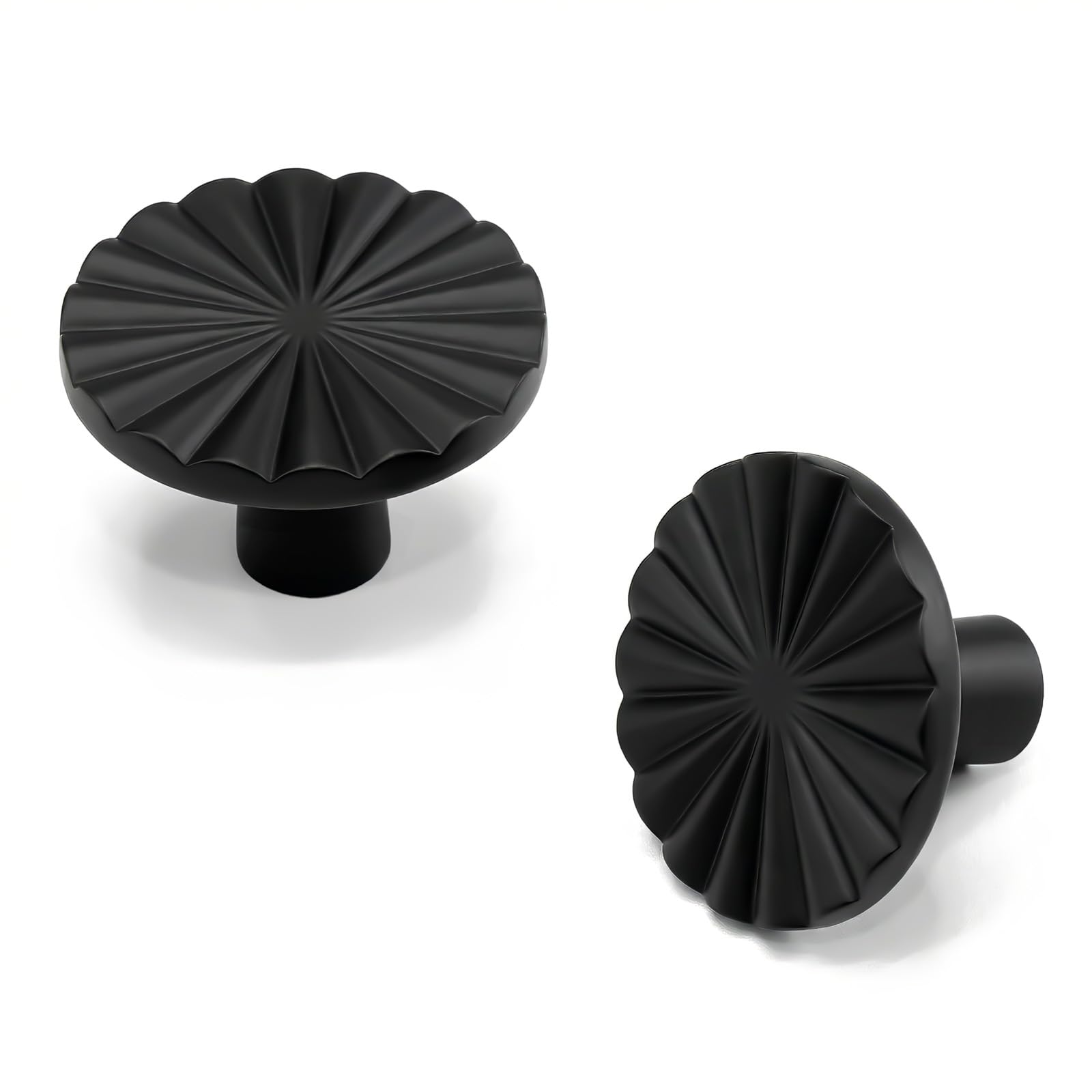 Goldenwarm 2 Pack Black Drawer Knobs Vintage Black Cupboard Door Knobs Zinc Alloy for Kitchen, Drawers, Dresser, Wardrobe