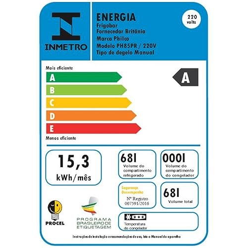 Frigobar Philco PFG85P 5 Níveis Temperatura 68L 220V
