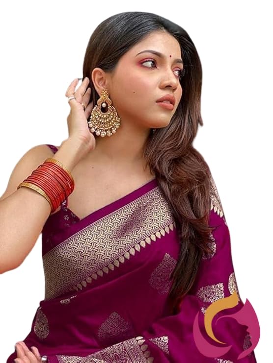 C J Enterprise Women's Pure Kanjivaram Silk Saree Soft Design With Blouse Piece For Wedding (Pari122...