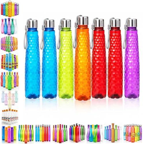 Image of TAVASYA Unbreakable 1 Litre Honeycomb Texture Water Bottles with Strap | Pack of 12 | Multicolor | Leakproof Screw Cap | BPA-Free | Bottles for Fridge, Home, Office, School and Travel