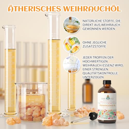 EVOKE OCCU Weihrauch ätherisches Öl 118ml, reines Weihrauchöl für Diffusor Haut Massage Kerze Seife machen- 4 FL Oz