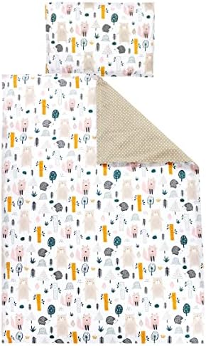 TupTam Kinder Bettwäsche Gemustert 2-Teilig Wendebettwäsche, Farbe: Waldtiere, Größe: 135x100 cm