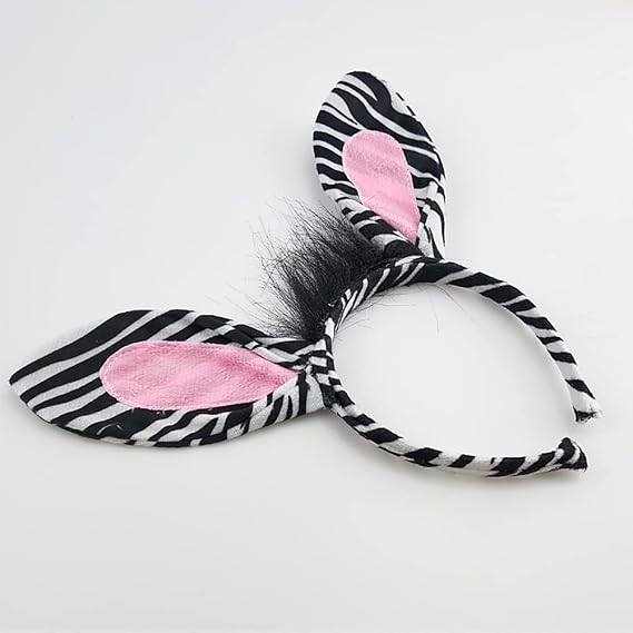 Zebra Ears Headband Tail and Bowtie Party Hair Hoop Head Band Halloween Hairband Cute Hair Band Animal Costume Accessories