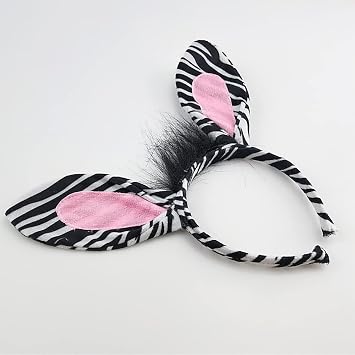 Zebra Ears Headband Tail and Bowtie Party Hair Hoop Head Band Halloween Hairband Cute Hair Band Animal Costume Accessories
