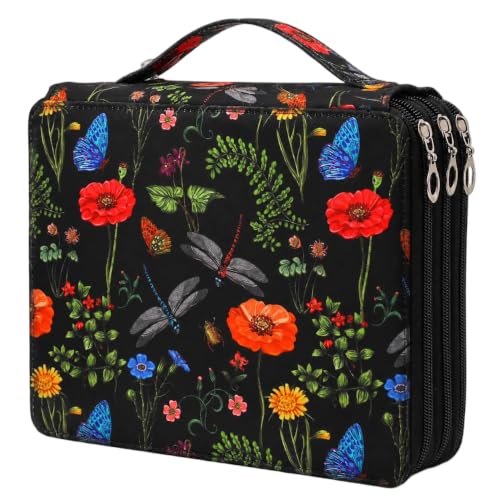 Image of 120 Slots Colored Pencil Case Organizer, 3 Layer Bag