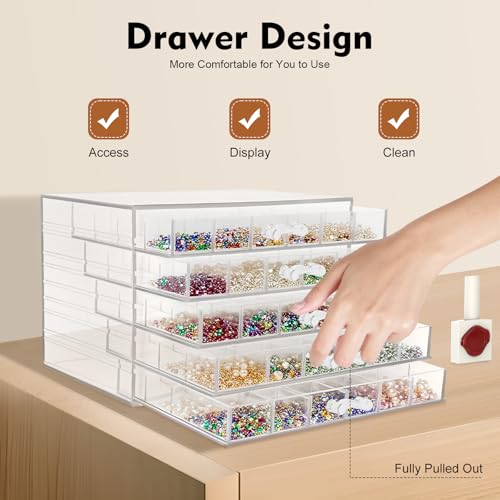 XYCHAO Boîte Rangement 120 Compartiments Acrylique 5 Couches Transparent – vue 4