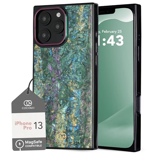 Image of COCOMII Rectangle for iPhone 13 Pro Case, Aurora Abalone Shell