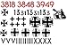Generic RC Panzer 1/16 Decals Pegatinas Tiger Panter Modellbau Thank 1:16 (56/6) (rojo mate, negro mate)
