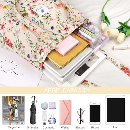 Image of Ayieyill Corduroy Tote Bag for Women Canvas Shoulder Cord Purse with Inner Pocket