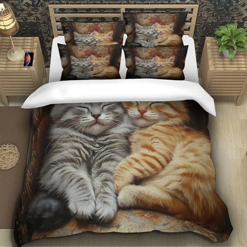 Housse de couette chiots 3D parure lit microfibre douce 260x220 - 5
