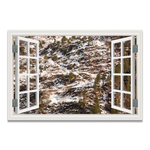 Cuadro lienzo efecto ventana al lago de 20x30cm para decorar tu salón