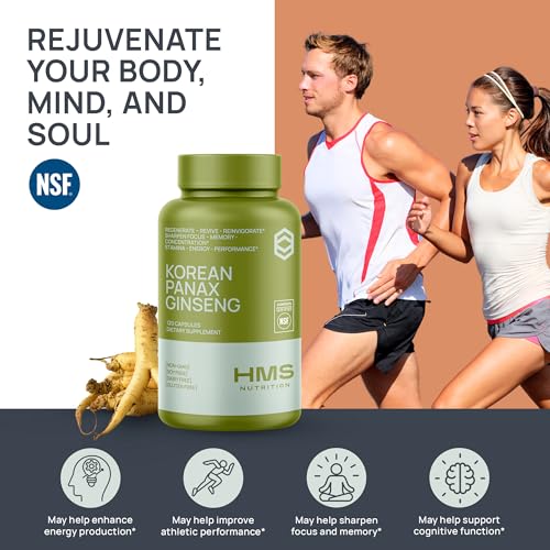 Korean Red Panax Ginseng 2000mg 120 Vegan Capsules Super Strength Extract NSF Certified Supplements, High Ginsenosides Supports Energy, Stamina, Performance and Clarity - Image 6