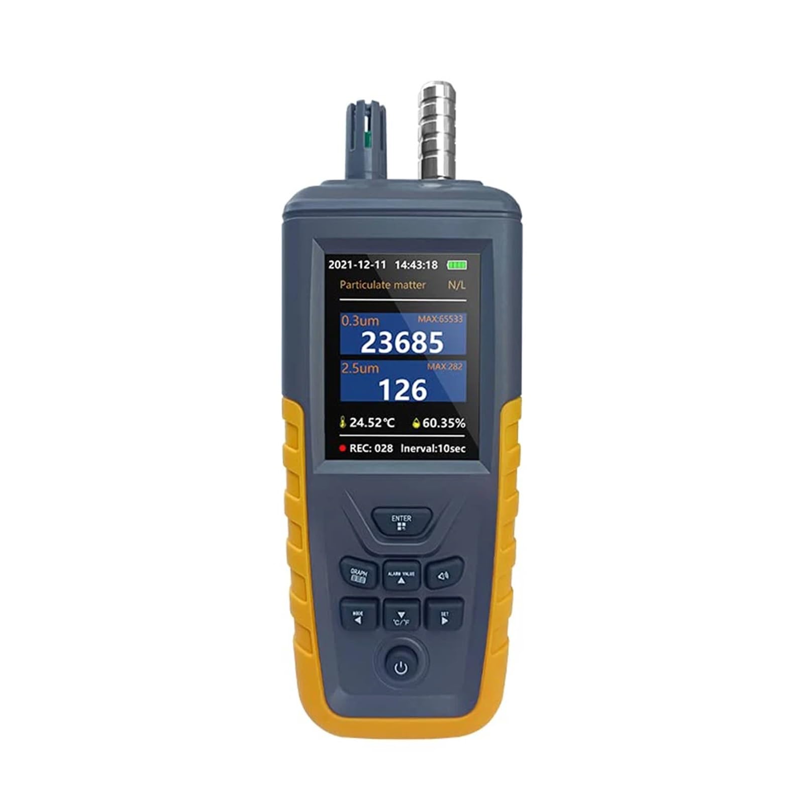 Gas Detector, Air Dust Particle 3/6 Channel Counter Sensor Monitor PM2.5/10 Temperature Humidity Meter Quality Concentration Detector(TC8100)